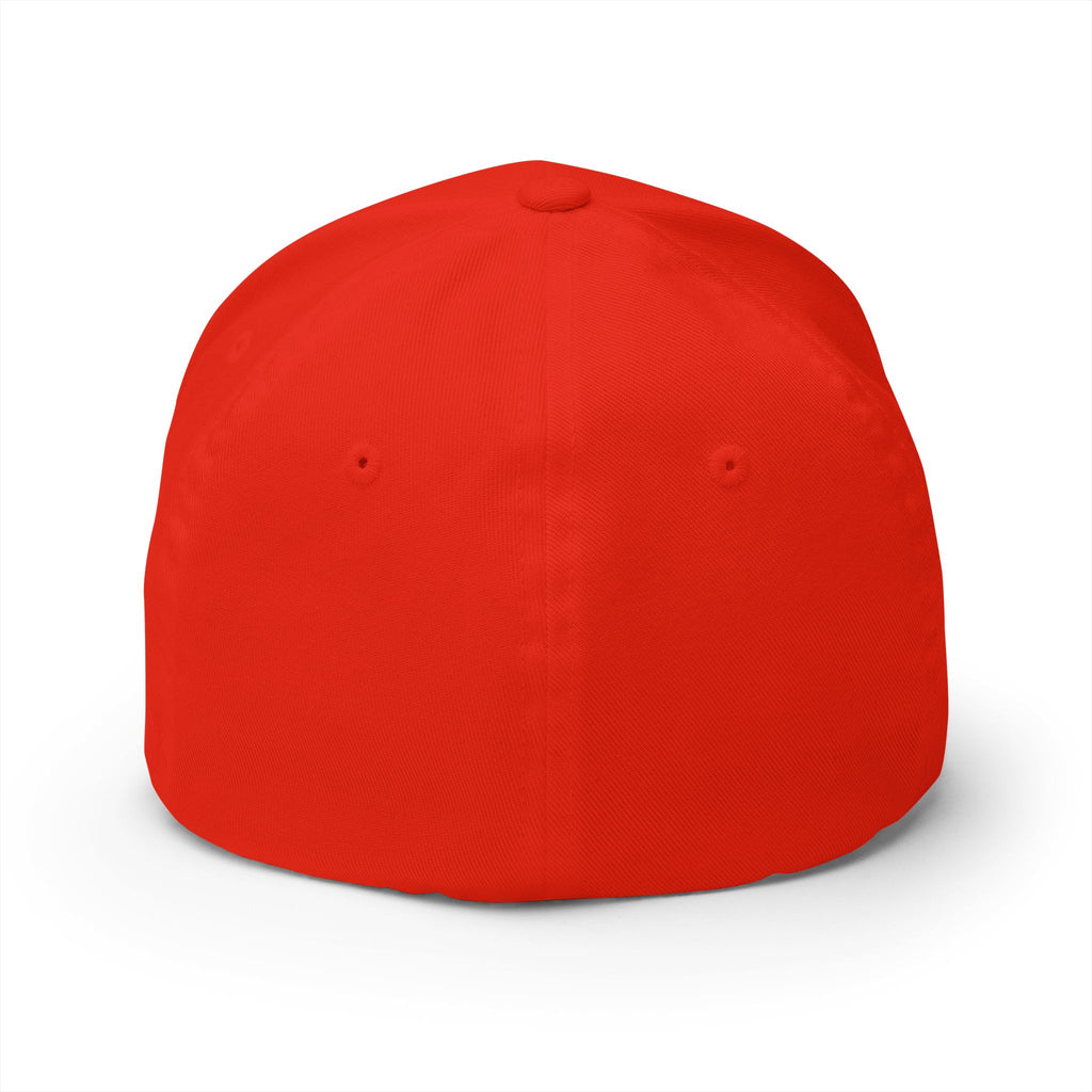 Hamilton Apparel Embroidered Curved Patch Cap — White Structured Closed-Back Hat