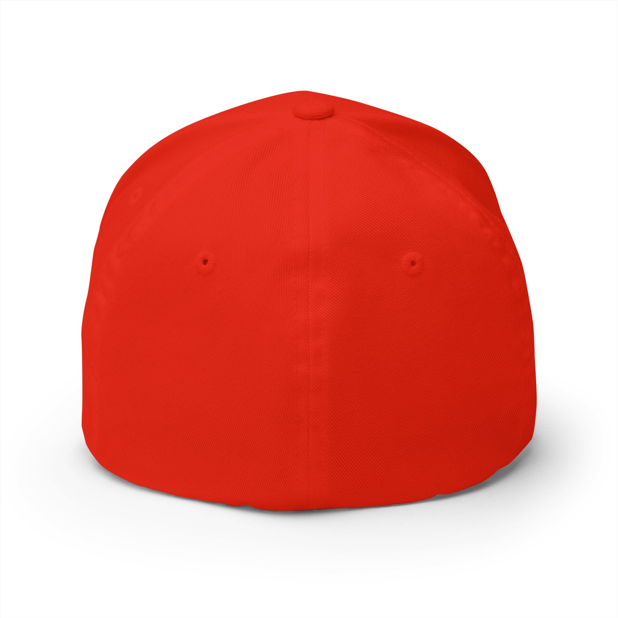Hamilton Apparel Embroidered Curved Patch Cap — White Structured Closed-Back Hat