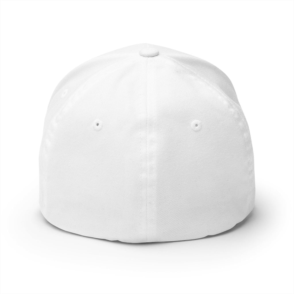 Hamilton Apparel Embroidered Curved Patch Cap — White Structured Closed-Back Hat