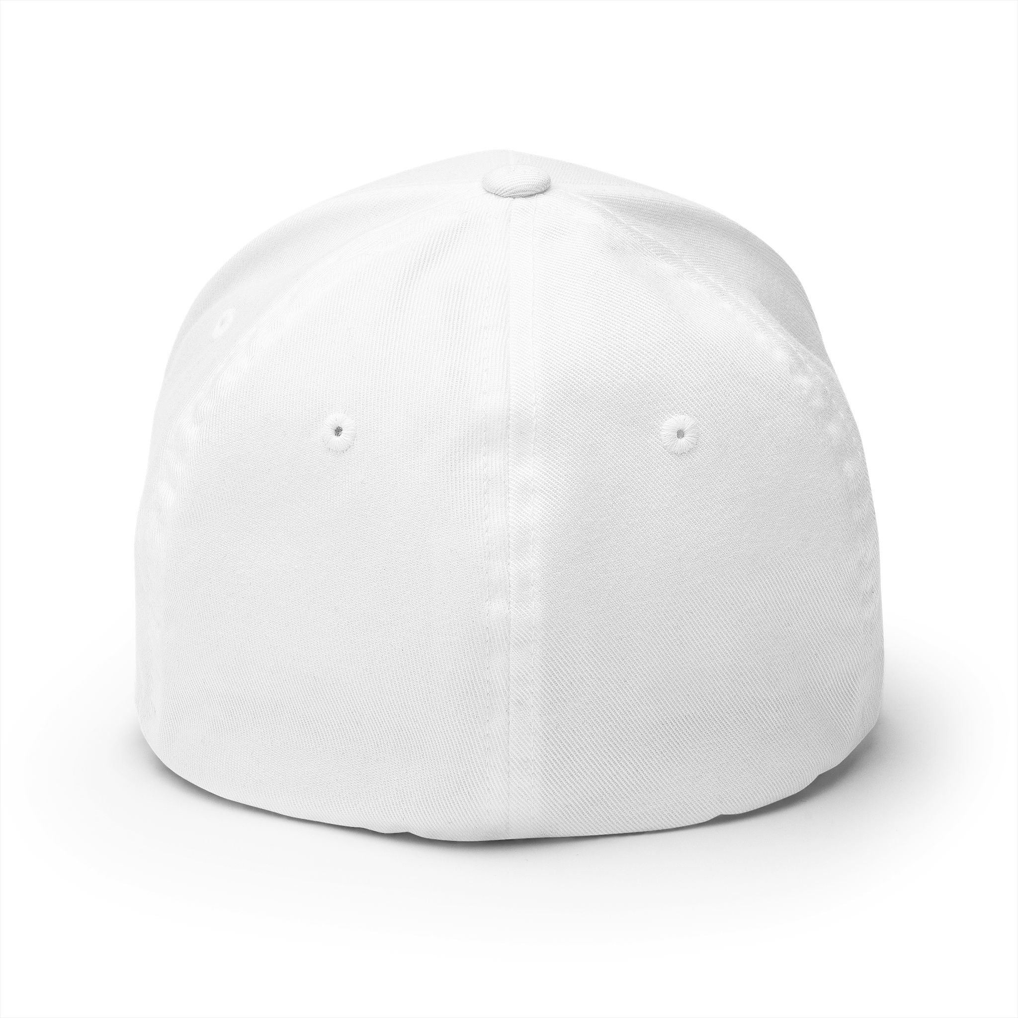 Hamilton Apparel Embroidered Curved Patch Cap — White Structured Closed-Back Hat