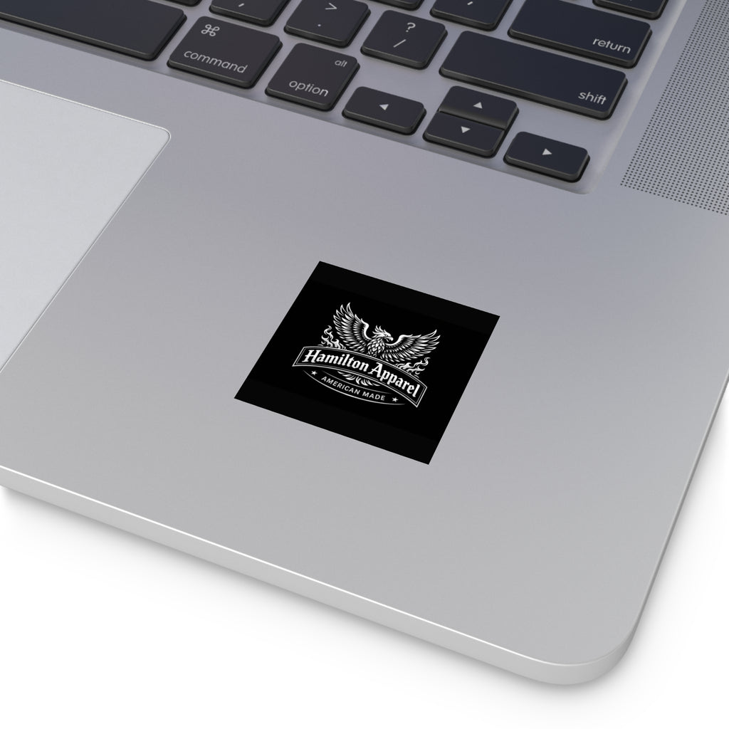 Square Sticker — Hamilton Apparel 'American Made' Phoenix Logo (Indoor/Outdoor)