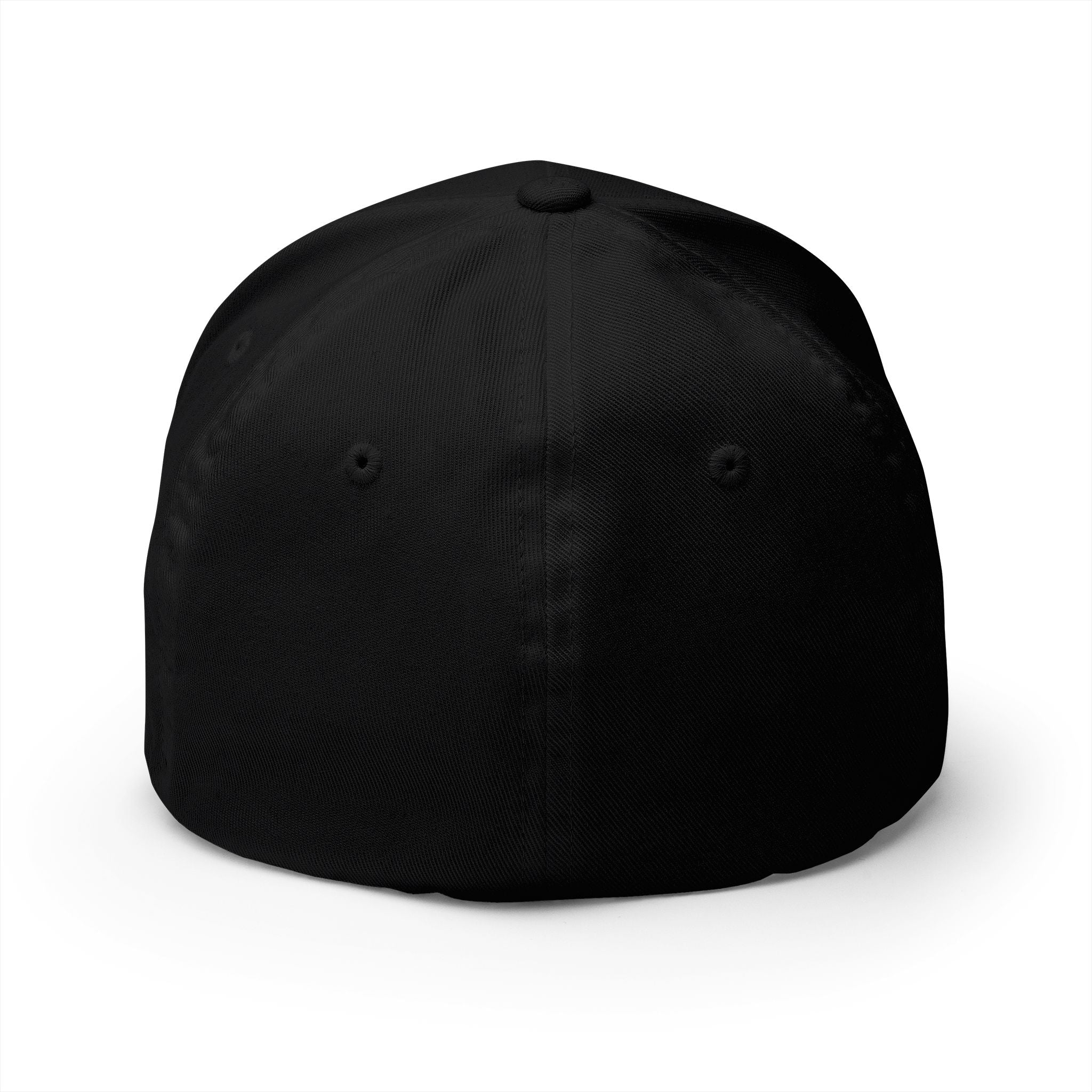 Hamilton Apparel Embroidered Curved Patch Cap — White Structured Closed-Back Hat