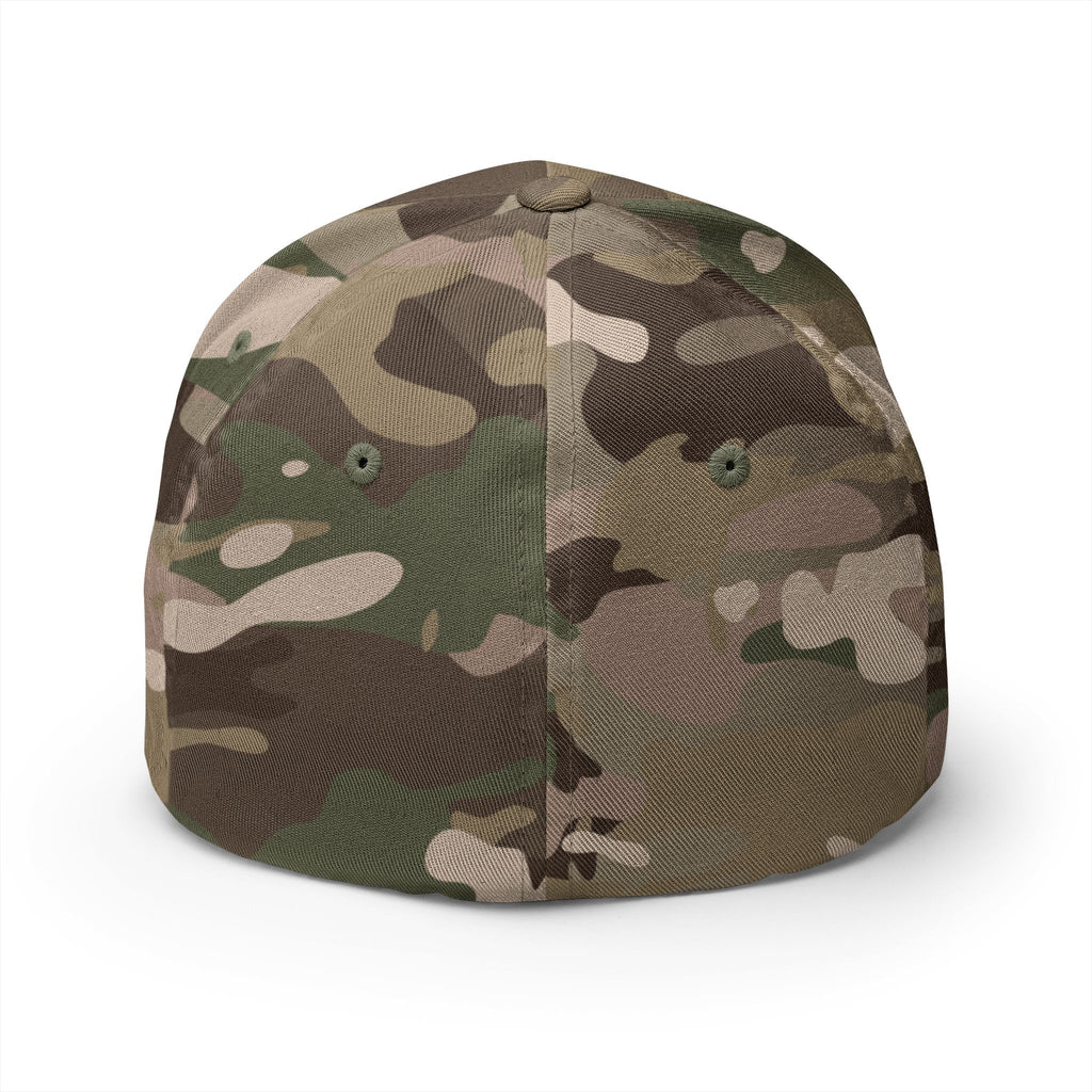 Hamilton Apparel Embroidered Curved Patch Cap — White Structured Closed-Back Hat