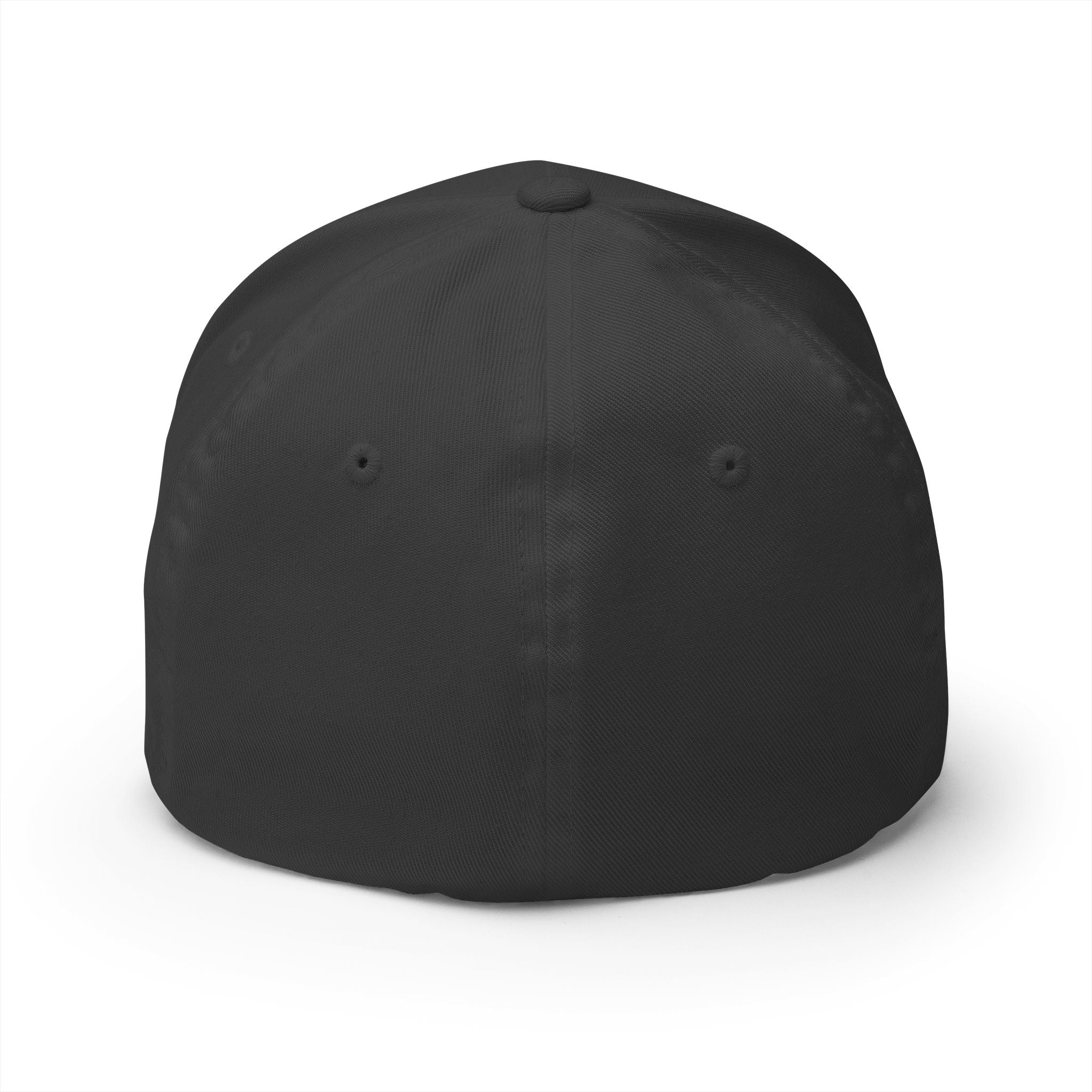 Hamilton Apparel Embroidered Curved Patch Cap — White Structured Closed-Back Hat